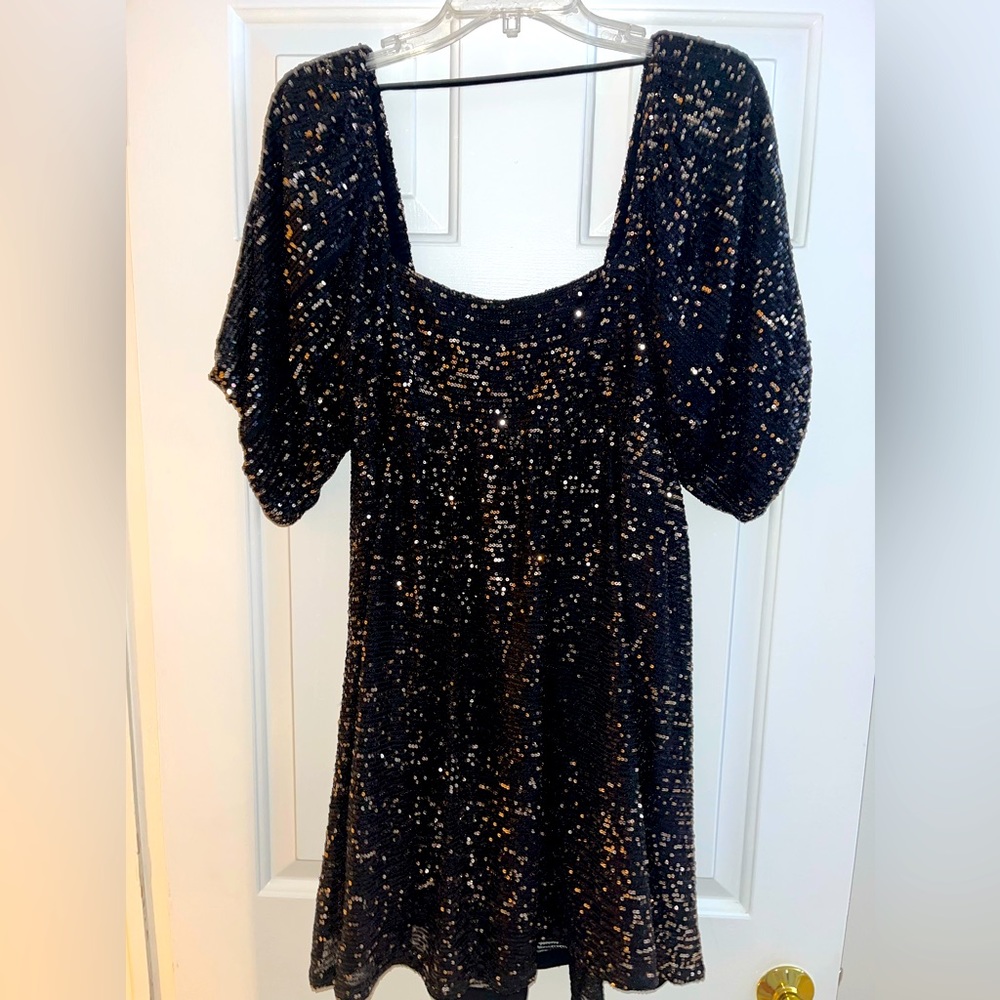 Sequin Black Mini Dress